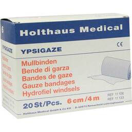 Abbildung: Ypsigaze Mullbinde 6cmx4m Binden, 20 St PZN 03943386