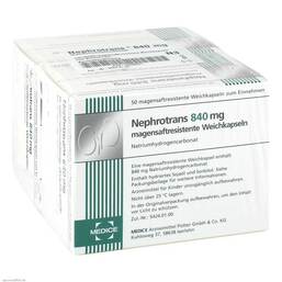 Abbildung: Nephrotrans 840 mg magensaftresistente Kapseln 100 St, Kapseln magensaftresistent PZN 03949271