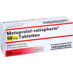 Abbildung: Metoprolol ratiopharm 50 mg Tabletten 50 St, Tabletten PZN 03953479
