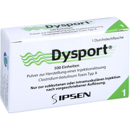 Abbildung: Dysport 500 Einheiten Trockensubstanz ohne Lösungsmittel 1 St, Pulver zur Herstellung einer Injektionslösung PZN 03962521