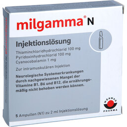 Abbildung: Milgamma N Ampullen 5X2 ml, Ampullen PZN 03966223