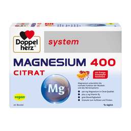 Abbildung: Doppelherz system Magnesium 400 Citrat Granulat Granulat, 20 St PZN 03979800