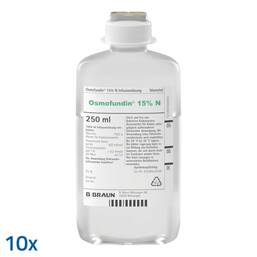 Abbildung: Osmofundin 15% N Ecoflac Pl. Infusionslösung 10X250 ml, Infusionslösung PZN 03989448