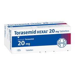 Abbildung: Torasemid Hexal 20 mg Tabletten 30 St, Tabletten PZN 04008688