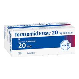 Abbildung: Torasemid Hexal 20 mg Tabletten 50 St, Tabletten PZN 04008694