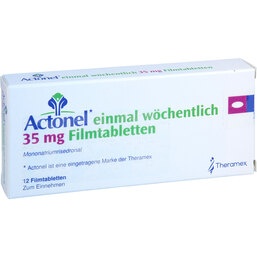 Abbildung: Actonel 35 mg einmal wöchentlich Filmtabletten 12 St, Filmtabletten PZN 04015010