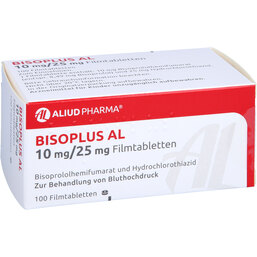 Abbildung: Bisoplus AL 10 / 25 mg Filmtabletten 100 St, Filmtabletten PZN 04026551