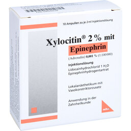 Abbildung: Xylocitin 2% mit Epinephrin 0,001% Ampullen 10 St, Injektionslösung PZN 04029934