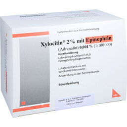 Abbildung: Xylocitin 2% mit Epinephrin 0,001% Ampullen 100 St, Injektionslösung PZN 04029940
