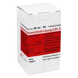 Abbildung: Isotonische Nacl Lösung 0,9% Eifelfango 50 ml, Infusionslösung PZN 04032936