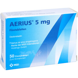 Abbildung: Aerius 5 mg Filmtabletten 50 St, Filmtabletten PZN 04034160