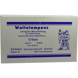 Abbildung: Wattetampons extra groß steril Mullumhüllung 12 St, Tampon PZN 04045519