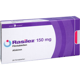 Abbildung: Rasilez 150 mg Filmtabletten 28 St, Filmtabletten PZN 04045672