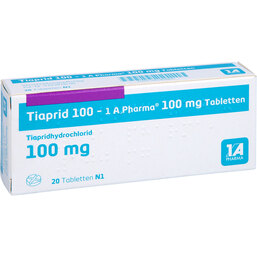 Abbildung: Tiaprid 100 1A Pharma Tabletten 20 St, Tabletten PZN 04049865