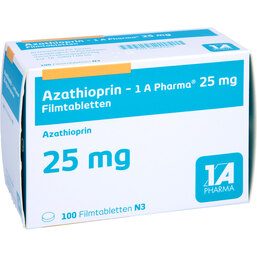Abbildung: Azathioprin 1A Pharma 25 mg Filmtabletten 100 St, Filmtabletten PZN 04049902