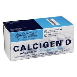 Abbildung: Calcigen D 600 mg / 400 I.E. Kautabletten Kautabletten, 120 St PZN 04054599