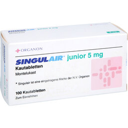 Abbildung: Singulair Junior 5 mg Kautabletten 100 St, Kautabletten PZN 04073898