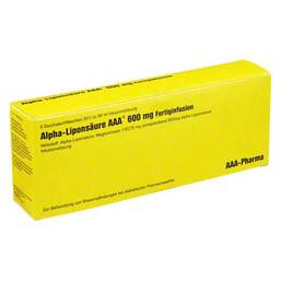 Abbildung: Alpha Liponsäure AAA 600 mg Injektionsflaschen Injektionsflaschen, 5X50 ml PZN 04080585
