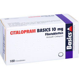 Abbildung: Citalopram Basics 10 mg Filmtabletten 100 St, Filmtabletten PZN 04082118
