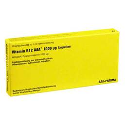 Abbildung: Vitamin B12 AAA 1000 µg Ampullen 10X1 ml, Injektionslösung PZN 04082176