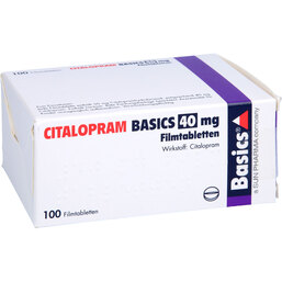 Abbildung: Citalopram Basics 40 mg Filmtabletten 100 St, Filmtabletten PZN 04085074