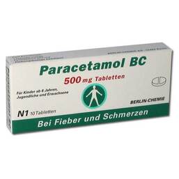 Abbildung: Paracetamol BC 500 mg Tabletten Tabletten, 10 St PZN 04088345