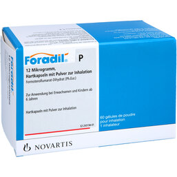 Abbildung: Foradil P + 1 Inhalator Inhalationskapseln 60 St, Hartkapseln mit Pulver zur Inhalation PZN 04091413