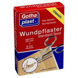 Abbildung: Gothaplast Wundpflaster standard 50cmx6cm Euroaufhänger Pflaster, 1 St PZN 04092105