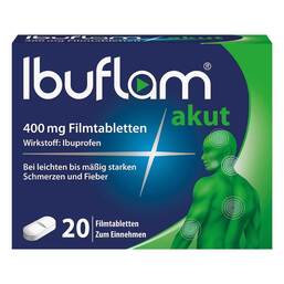Abbildung: Ibuflam akut 400 mg Filmtabletten Filmtabletten, 20 St PZN 04100218