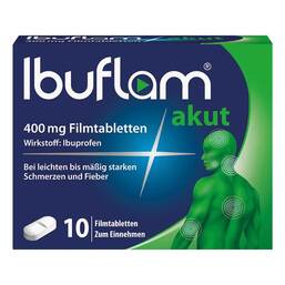 Abbildung: Ibuflam akut 400 mg Filmtabletten Filmtabletten, 10 St PZN 04100230