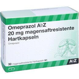 Abbildung: Omeprazol AbZ 20 mg magensaftresistente Kapseln 30 St, Kapseln magensaftresistent PZN 04102298