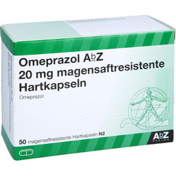 Abbildung: Omeprazol AbZ 20 mg magensaftresistente Kapseln 50 St, Kapseln magensaftresistent PZN 04102306