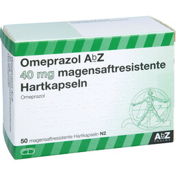 Abbildung: Omeprazol AbZ 40 mg magensaftresistente Kapseln 50 St, Kapseln magensaftresistent PZN 04102358