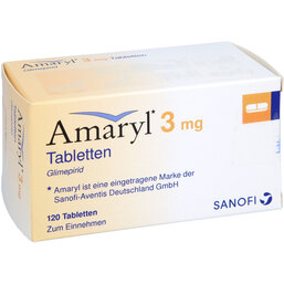 Abbildung: Amaryl 3 mg Tabletten 120 St, Tabletten PZN 04102565