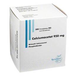 Abbildung: Calciumacetat 950 mg Filmtabletten Filmtabletten, 200 St PZN 04103257