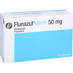 Abbildung: Flunazul derm 50 mg Hartkapseln 28 St, Hartkapseln PZN 04103783