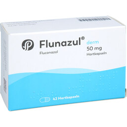 Abbildung: Flunazul derm 50 mg Hartkapseln 42 St, Hartkapseln PZN 04103808