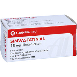 Abbildung: Simvastatin AL 10 mg Filmtabletten 100 St, Filmtabletten PZN 04104989