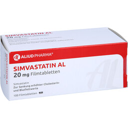 Abbildung: Simvastatin AL 20 mg Filmtabletten 100 St, Filmtabletten PZN 04105026