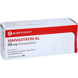 Abbildung: Simvastatin AL 40 mg Filmtabletten 50 St, Filmtabletten PZN 04105061