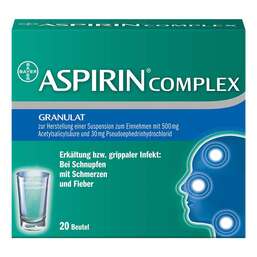Abbildung: ASPIRIN® COMPLEX Granulat Granulat zur Herstellung einer Suspension zum Einnehmen, 20 St PZN 04114918