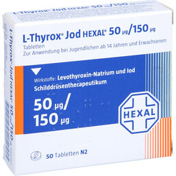 Abbildung: L-Thyrox Jod Hexal 50 / 150 Tabletten 50 St, Tabletten PZN 04116018