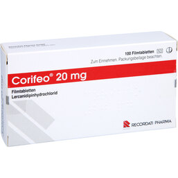 Abbildung: Corifeo 20 mg Filmtabletten 100 St, Filmtabletten PZN 04117006