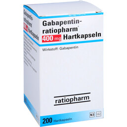 Abbildung: Gabapentin ratiopharm 400 mg Hartkapseln 200 St, Hartkapseln PZN 04120066