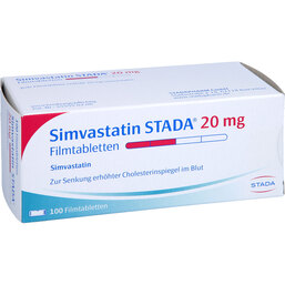 Abbildung: Simvastatin STADA 20 mg Filmtabletten 100 St, Filmtabletten PZN 04124302