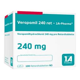Abbildung: Verapamil 240 retard 1A Phar 100 St, Retard-Tabletten PZN 04129541