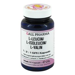 Abbildung: L-Leucin / L-Isoleucin / L-Valin 1:2:1 GPH Kapseln Kapseln, 60 St PZN 04131851