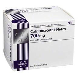 Abbildung: Calciumacetat Nefro 700 mg Filmtabletten Filmtabletten, 200 St PZN 04133229
