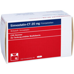 Abbildung: Simvastatin-CT 20 mg Filmtabletten 100 St, Filmtabletten PZN 04144629