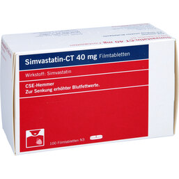 Abbildung: Simvastatin-CT 40 mg Filmtabletten 100 St, Filmtabletten PZN 04144658
